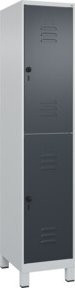 C+P Doppelstock-Spind Classic PLUS mit 1 Abteil, Grau/Anthrazit, H x B x T: 195 x 40 x 50 cm - Bild 1