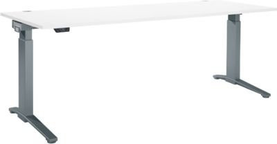 Schäfer Shop Genius ERGOSTYLE S Schreibtisch, elektrisch höhenverstellbar, einstufig, C-Fuß, weiß/anthrazit, B: 200 cm, T: 80 cm, H: 71,5-118,2 cm - Bild 1