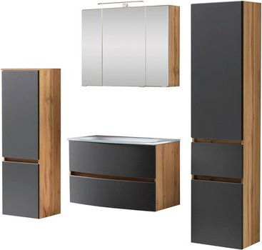 HELD MÖBEL Waschtisch-Set KOPENHAGEN, 7-teilig, grau, B/H/T: 180 x 40 x 35 cm - Bild 1