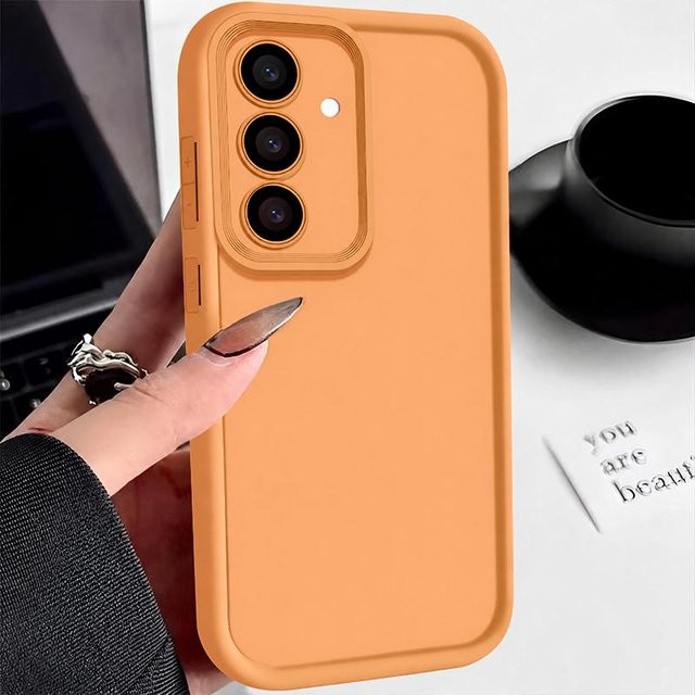Weiche TPU-Silikon-Handyhülle für Samsung Galaxy S24 S25 S26 Ultra S23 FE A56 A55 A54 A53 A35 A15 A16 A25 5G in Orange - Bild 1