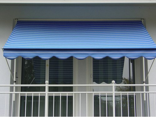 Klemmmarkise von ANGERER FREIZEITMÖBEL in Blau-Weiß gestreift, Breite: 400 cm, Tiefe: 150 cm - Bild 1