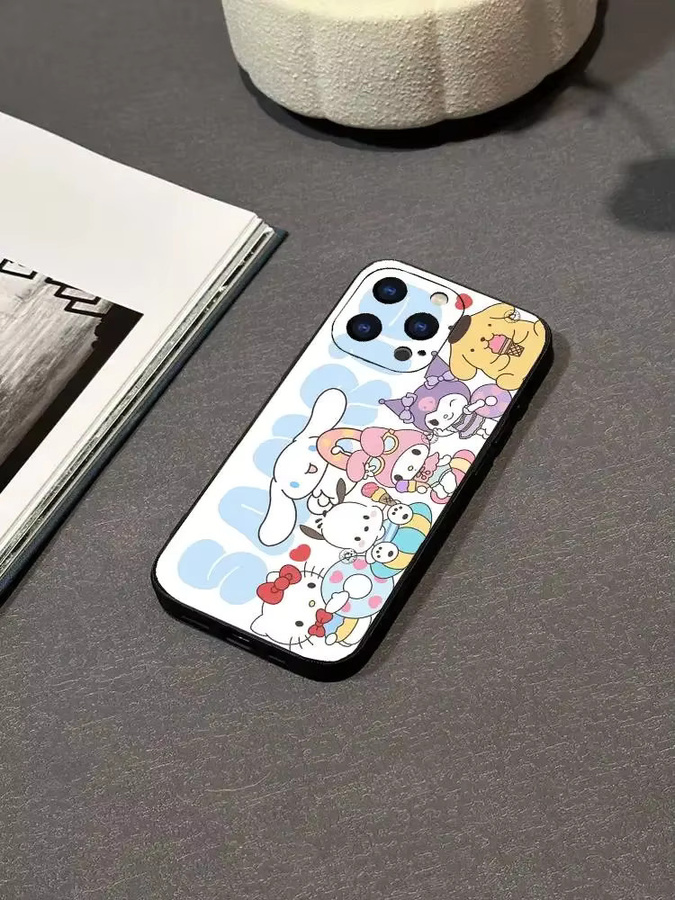Schwarze Kuromi und Cinnamoroll Handyhülle für Apple iPhone 11 12 13 14 15 16 17 Pro Max X XR XS Max und 12 mini - Bild 5