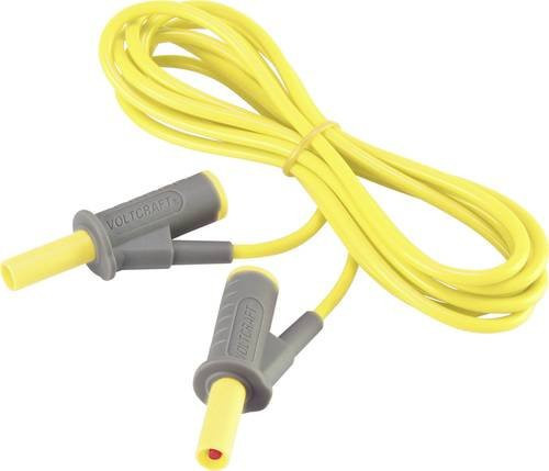 Voltcraft MSB-501 Sicherheits-Messleitung mit 4mm Lamellenstecker, Gelb, 2,00 m - Bild 1