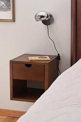 Jotex ARRIE Nachttisch aus Massivholz Kiefer in Braun mit Schublade, B/T/H: 35 x 35 x 35 cm - Bild 1