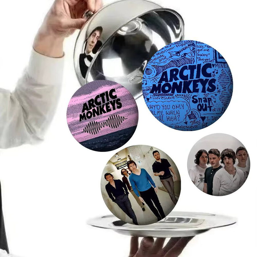 Brosche A-Arctic M-Monkeys Band Abzeichen, Acryl, Cartoon, Rund - Bild 2