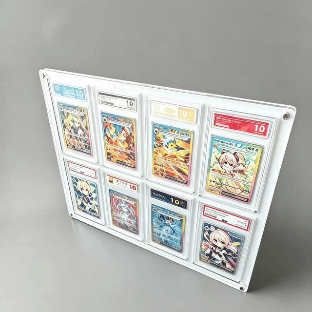TAKARA TOMY 8-Fach Weißer Acryl-Kartenständer, mit Kristallklaren Kanten - Bild 1