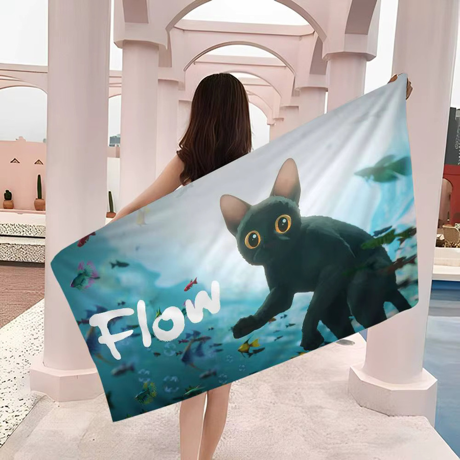 Film F-Flow Cat Mikrofaser Strandtuch, schnelltrocknendes Handtuch in Multicolour für Strand, Pool und Reisen - Bild 2
