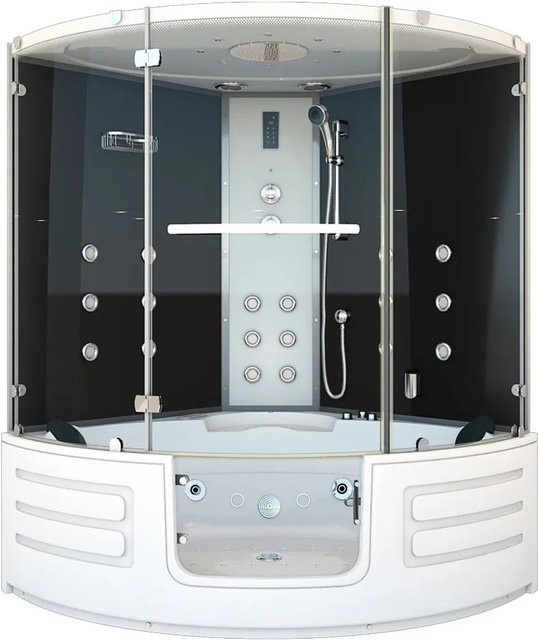 AcquaVapore Dampfdusche Whirlpool Duschkabine mit Regendusche, Handbrause, LED-Beleuchtung und Radio, B/T: 150 x 150 cm, Höhe: 217 cm - Bild 1