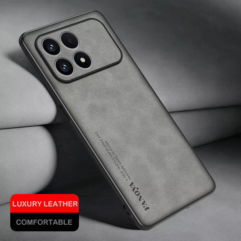 Xiaomi Redmi K90 K90ProMax K80Ultra Schutzhülle aus Lammfell-Leder mit TPU-Stoßstange in Rot - Bild 3