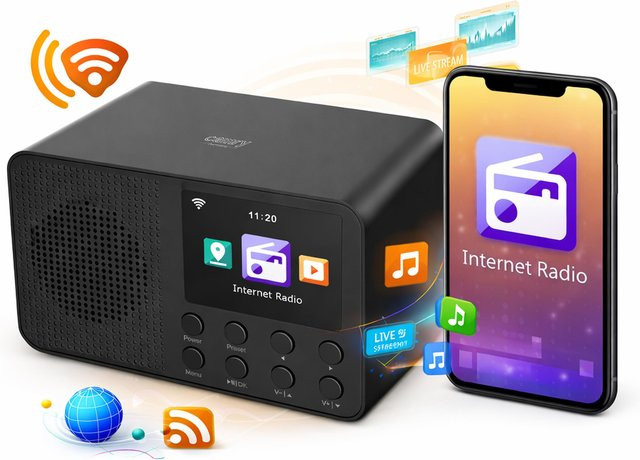 Camry Internetradio in Schwarz mit Bluetooth 5.3, Wi-Fi, App-Steuerung und 2,4-Zoll-TFT-Display - Bild 1
