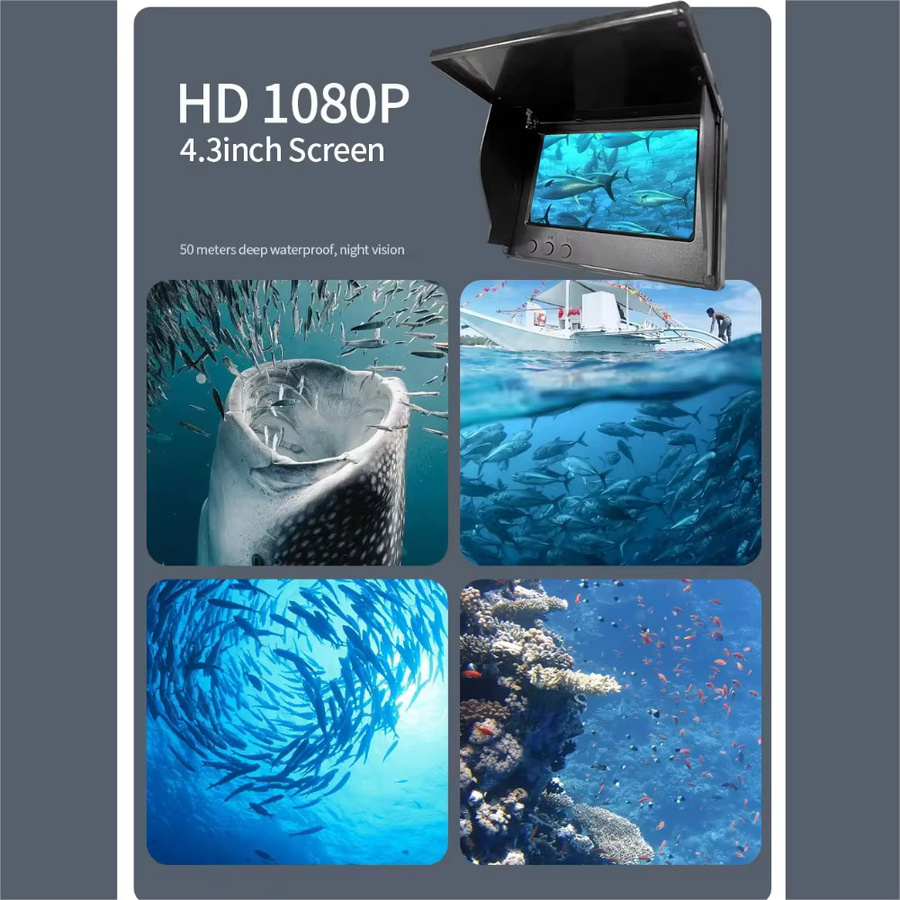HEERAK Tragbarer Fischfinder mit 4,3 Zoll LCD Display und 1080P Unterwasser-Angelkamera inklusive Nachtsicht, Schwarz - Bild 5