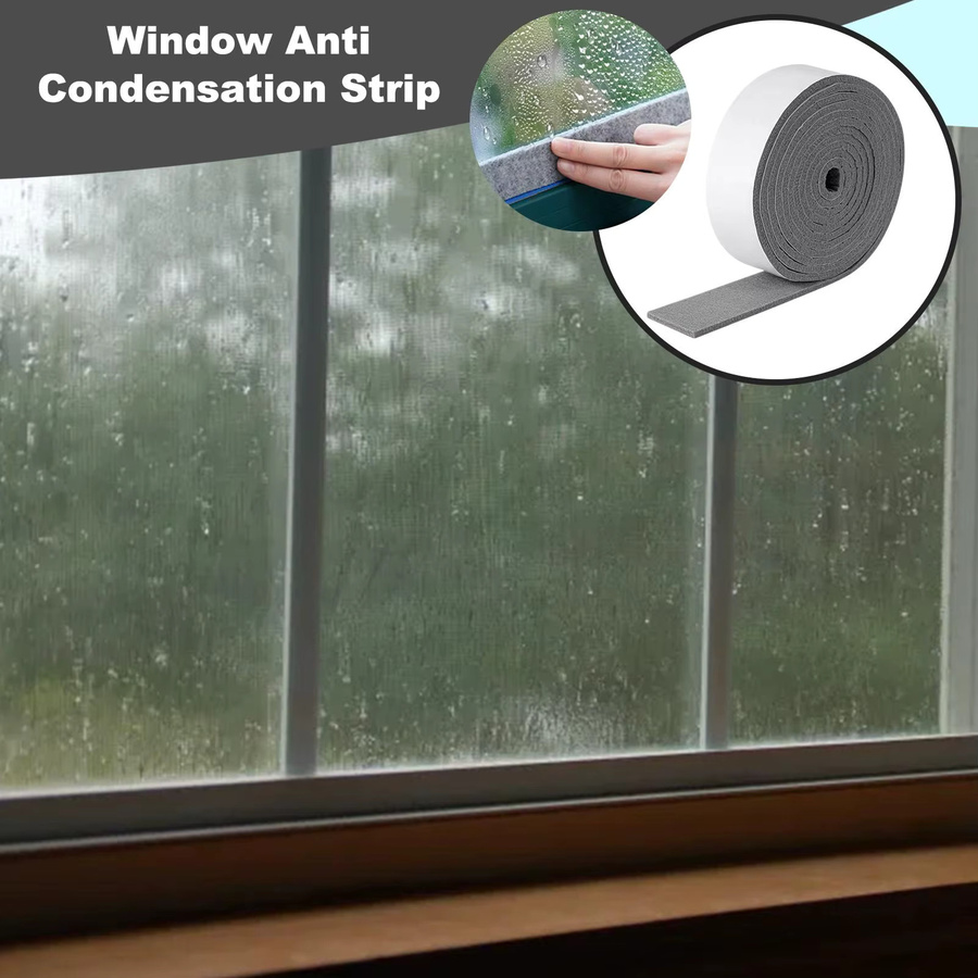 Selbstklebende Fensterkondensations-Feuchtigkeitsabsorberstreifen in Grau für Glas, 1 Rolle - Bild 3