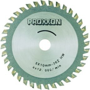 Proxxon Kreissägeblatt Hartmetallbestückt mit 36 Zähnen, Durchmesser: 80 mm, Farbe: Silber - Bild 1
