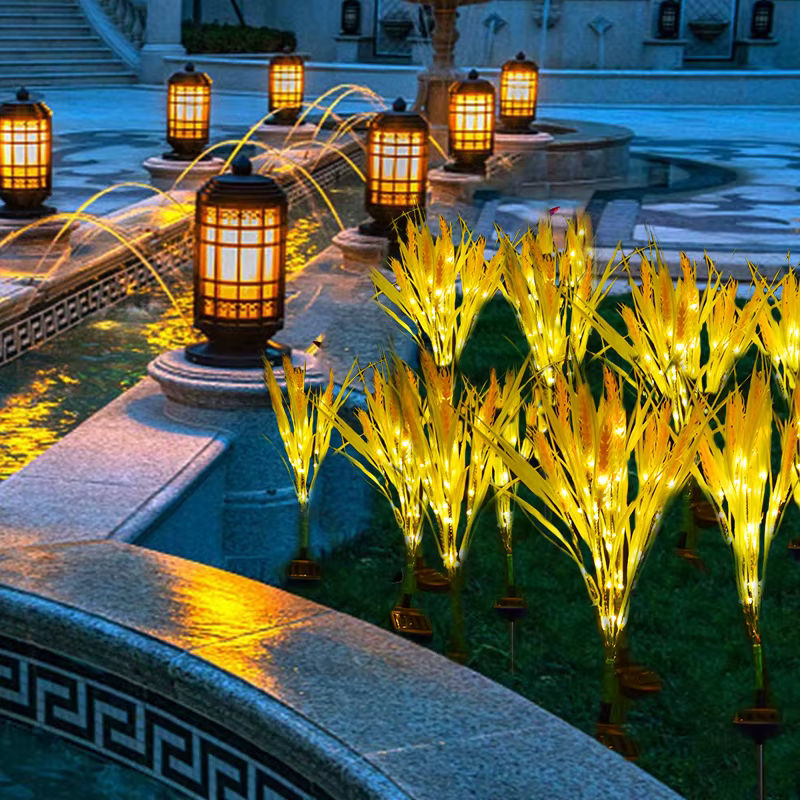 2er-Set Solar LED Weizenohr Lampen wetterfest für die Garten- und Hofdekoration - Bild 3