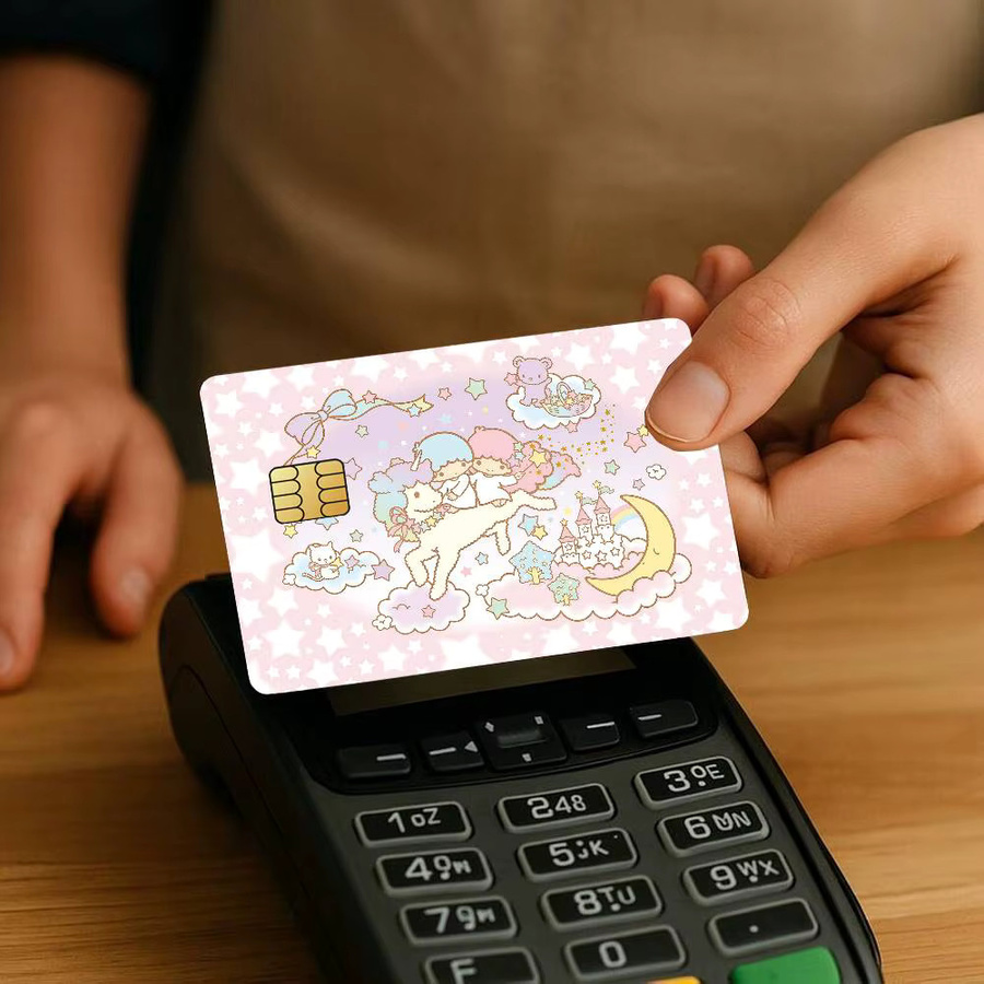 4er-Set Little Twin Star Kreditkarten Aufkleber, kratzfeste und wasserfeste Schutzfolien für Bank- und Debitkarten - Bild 5