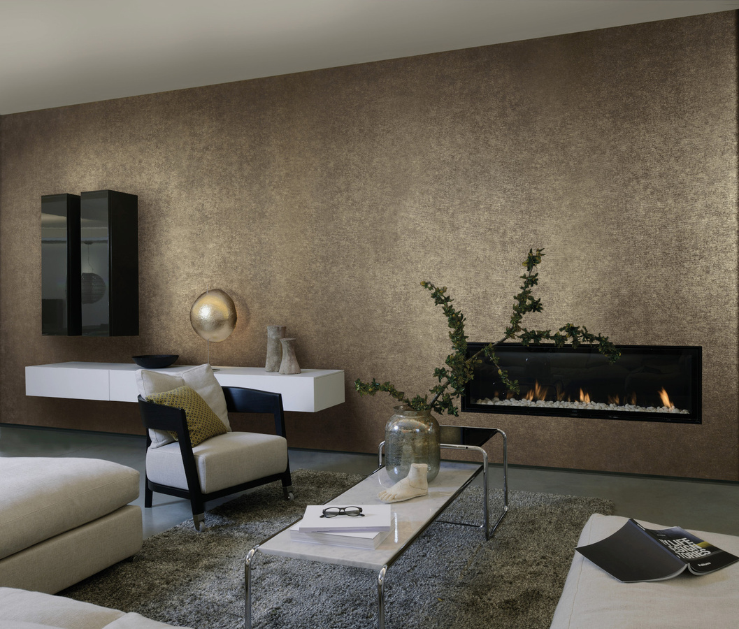 Omexco Tapete KAL2 Kaleidoscope KAL2226 in Beige und Gold mit abstraktem geometrischem Muster und Satin-Gloss-Finish aus Vlies - Bild 1