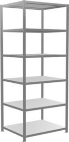 Schulte Grundregal Steckregal MULTIplus250, verzinkt, Farbe: silver/grey, B/T/H: 250 x 100 x 80 cm, 6 Fachböden höhenverstellbar - Bild 1