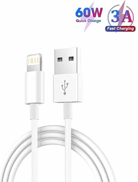 GeydrQ USB-A auf Lightning-Kabel für iPhone in Weiß - Bild 1