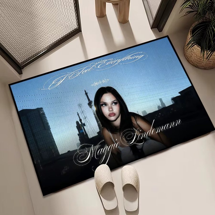 Home Singer Bodenmatte I Feel Everything m-Maggie Lindemann, rechteckiger Teppich in Blau für Schlafzimmer, Badezimmer, Flur und Balkon - Bild 5
