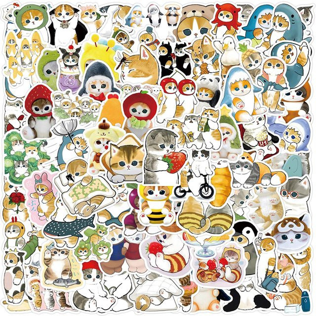 魅隆 Mofusand Kawaii Katze Aufkleber, DIY Graffiti Aufkleber, 110-teiliges Set - Bild 1