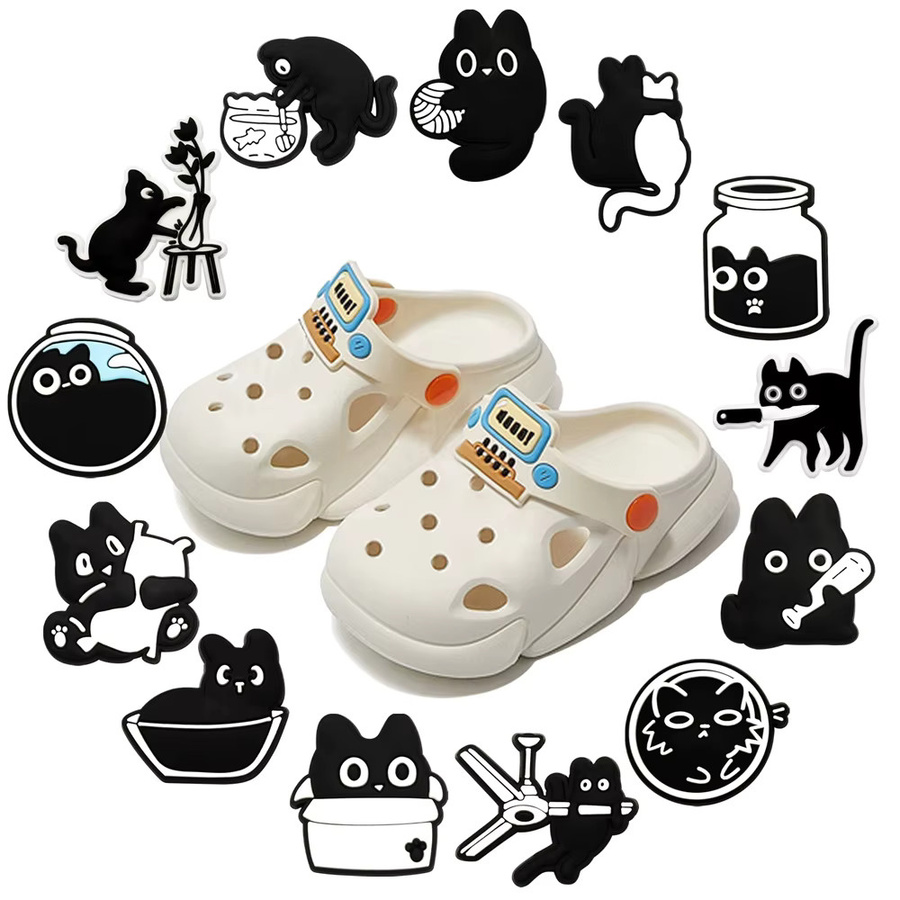 Potdemiel Schuhanhänger, schwarze Katzen, Schuhzubehör - Bild 2