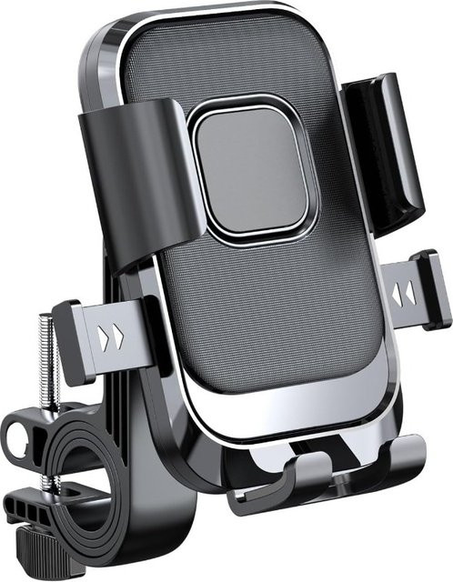 Universeller Fahrrad-Handyhalter in Schwarz mit 360 Grad Drehung und Einhandbedienung für Motorrad, ATV und Roller - Bild 1