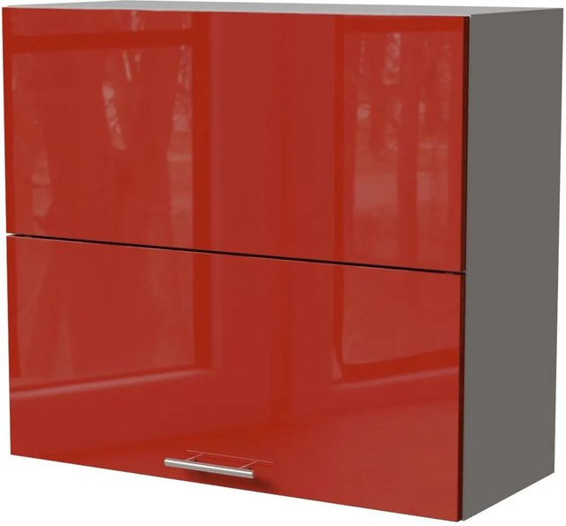 Feldmann-Wohnen Klapphängeschrank Brerra W8B/80-AV in Grau und Karminrot Hochglanz B/T/H: 80 x 32,5 x 72 cm - Bild 1