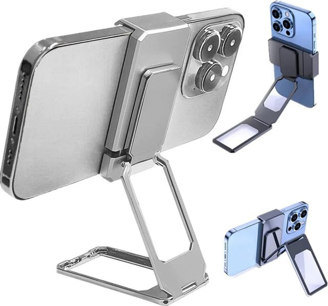 Aumengear Flexibler Desktop-Handyhalter Typ 360 mit Rückenclip und Klapphalterung in Gold - Bild 1