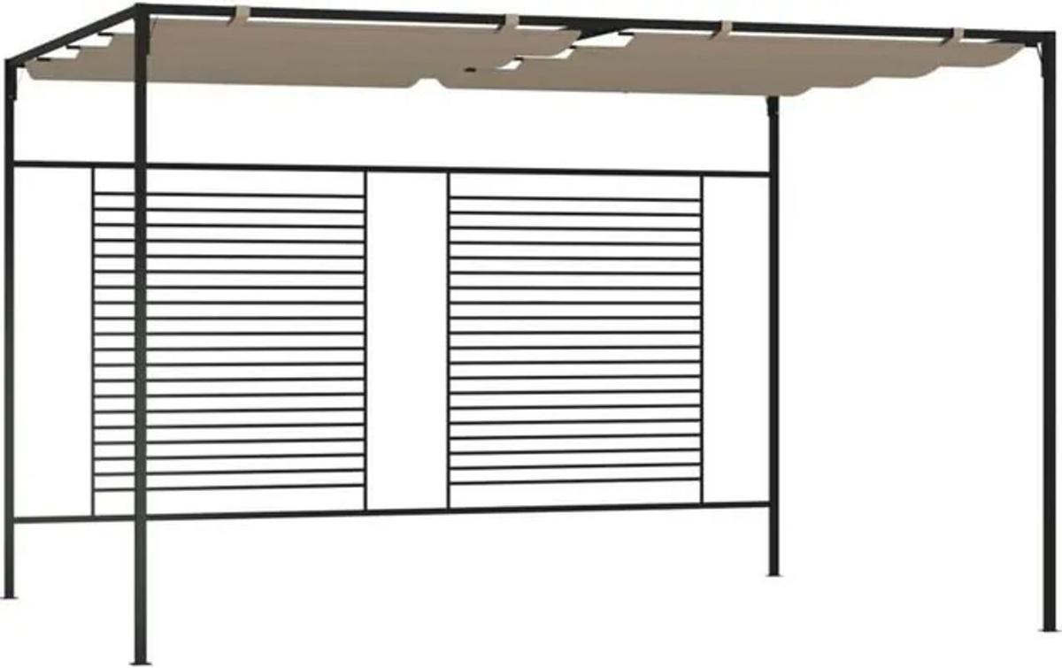 Vidaxl Pavillon mit ausziehbarem Dach in Taupe, B/T/H: 4 x 3 x 2,3 m - Bild 1
