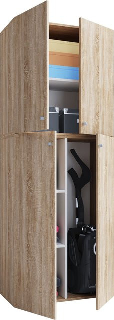 VCM Besenschrank Lona Putzschrank aus Holz in Braun B: 40 cm, T: 59,2 cm, H: 184 cm - Bild 2