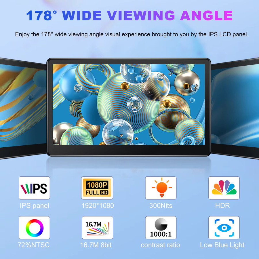 MISSUN Tragbarer 15,6 Zoll Monitor mit Full HD Touchscreen und Mini HDMI in Schwarz - Bild 2