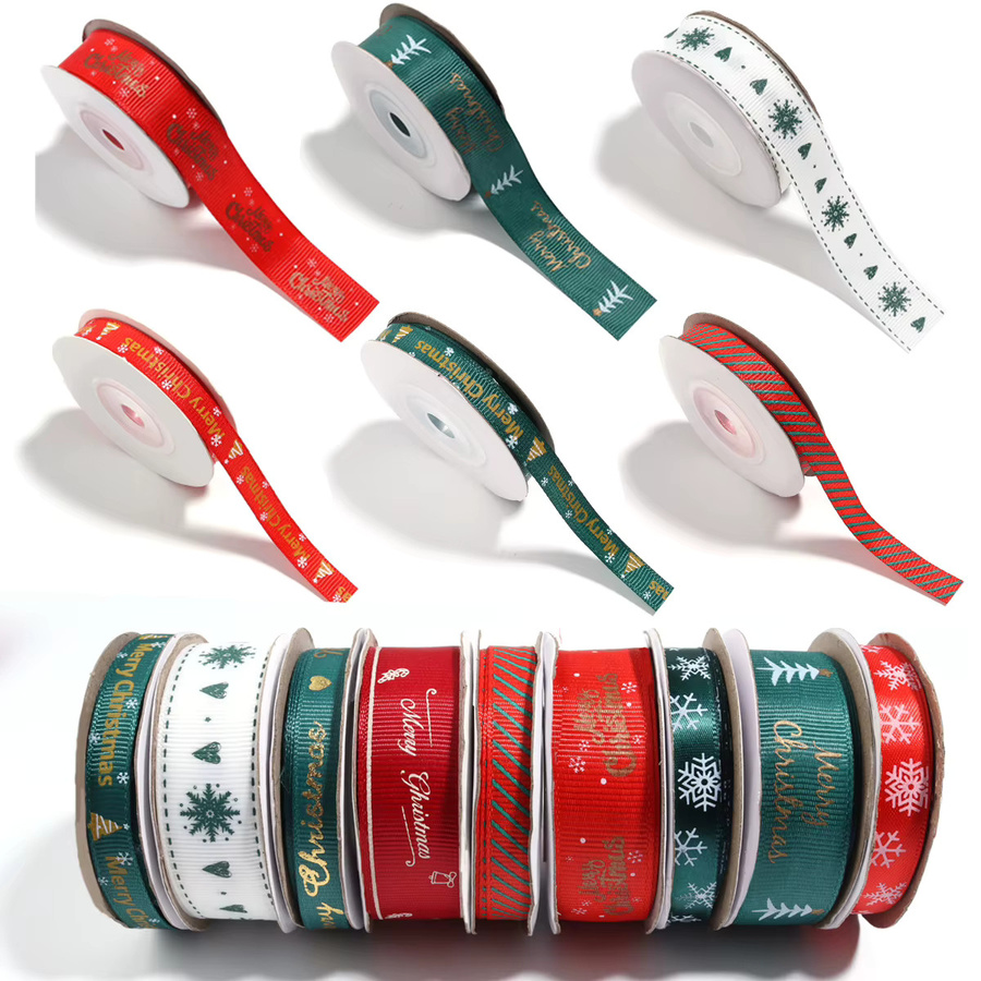 Linsoir Beads Weihnachtsband aus Polyester in Mehrfarben für handgefertigte Weihnachtsdekoration und Geschenkverpackungen, 10 Yards pro Rolle - Bild 4