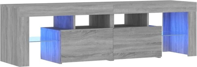 vidaXL TV-Schrank modern mit LED-Beleuchtung in Grau Sonoma-Eiche, B/T/H: 140 x 36,5 x 40 cm - Bild 1