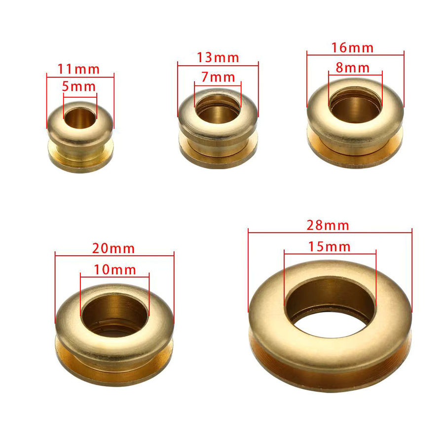 Massive Messing-Ösen mit Schraubverschluss und Unterlegscheibe in Gold für Lederhandwerk und DIY-Dekoration - Bild 3