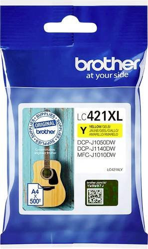 Brother Original Tintenpatrone LC-421XLY Gelb für Inkjet-Drucker DCP-J1140DW, DCP-J1050DW und MFC-J1010DW - Bild 1