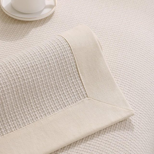 Rutschfeste Sofamatte aus Baumwolle und Leinen in Beige für 4-Sitzer, B/B: 90 x 240 cm - Bild 1