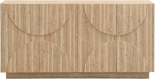 GL Store Sideboard in skandinavisch-minimalistischem Design mit Holzmaserung, Naturfarbe, B/T/H: 160 x 40 x 80 cm - Bild 1