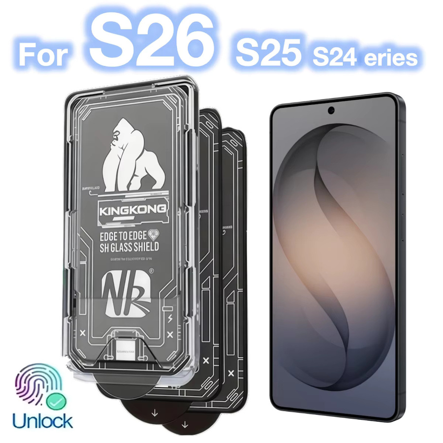 3er-Set Displayschutzfolie aus gehärtetem Glas 9H für Samsung Galaxy S26 Ultra S25 Edge S24 S23 S22 Plus A57 A37 A56 A36 A55 A35, transparent und entsperrbar - Bild 5