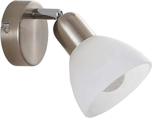 Lindby Wandstrahler Paulina Modern 1-flammig aus Metall und Glas in Silber oder Grau mit E14 Fassung - Bild 1