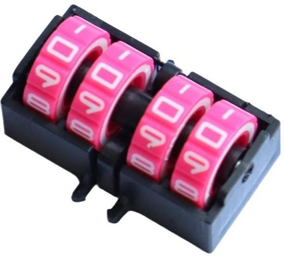Hentongcar 4-stelliger Tisch-Punktezähler mit drehbaren Ziffernrädern in Rosa - Bild 1