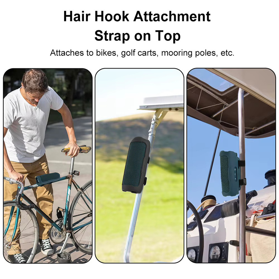 APWIKOGER Silikon-Schutzhülle mit Schultergurt für JBL FLIP 7 Bluetooth-Lautsprecher, Schwarz - Bild 4