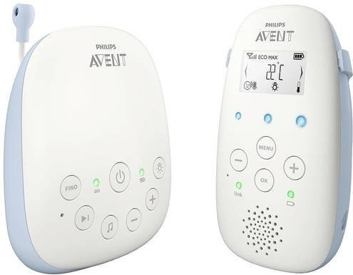 Philips Avent Babyphone SCD715/26 DECT mit Temperaturanzeige, Vox Eco Mode und Gegensprechfunktion in Weiss - Bild 1