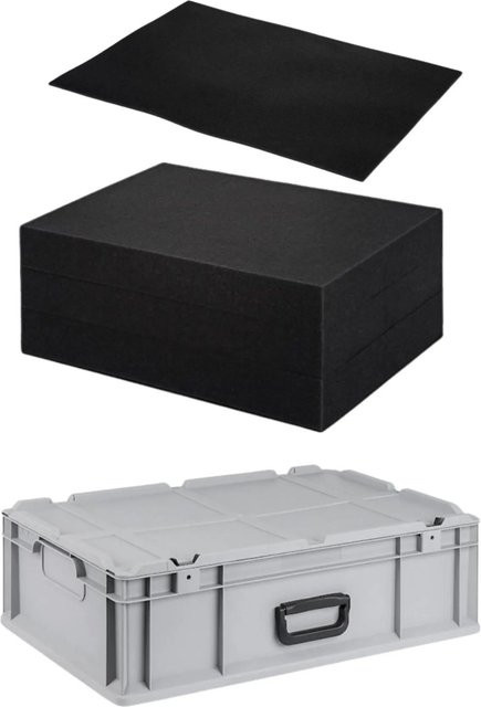 PROREGAL Eurobox NextGen Portable Transportbox mit Rasterschaumstoff und Schaumstoffeinlage, Grau, H x B x T: 18,5 x 40 x 60 cm - Bild 1