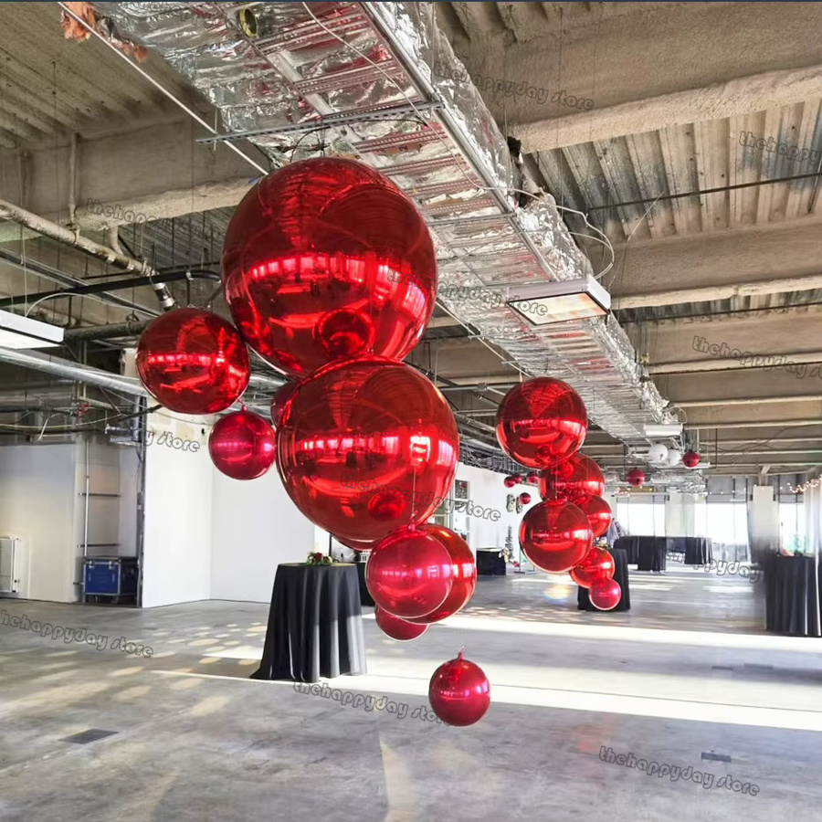 10 Stück MicroPlush 4D-Rundfolienballons in Rot und Gold aus Metall-Optik für Geburtstag, Hochzeit oder Valentinstag - Bild 2