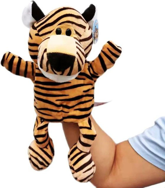 Yiran toy 1 Handpuppe Plüsch Tier Wolf Löwe Panda Waschbär 30cm - Bild 1