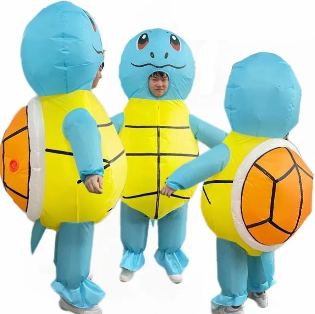 Potdemiel Schildkröten-Anzug, Aufblasbares Tierkostüm-Set, Blau - Bild 1