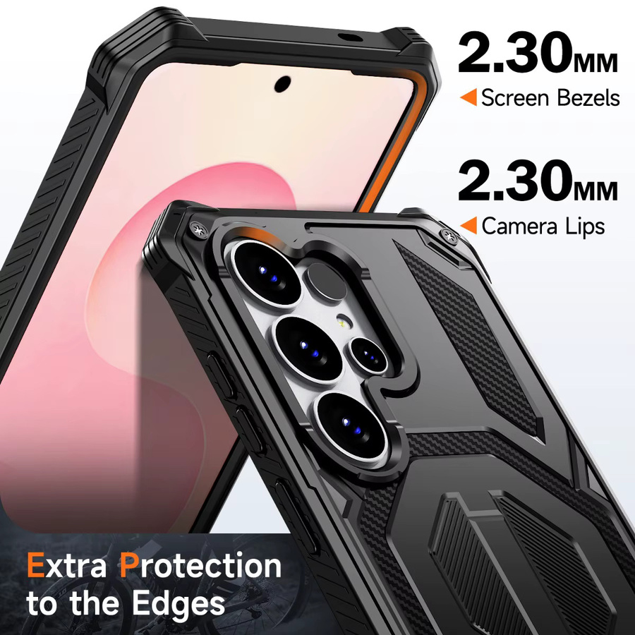 szHAIyu Handyhülle mit MagSafe für Samsung Galaxy S26 Ultra S25 S24 Plus S25 S24 FE mit magnetischem Metallständer und Panzer-Schutz in Schwarz oder Grau - Bild 3