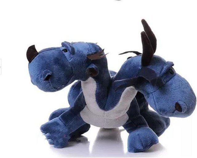 Yiran toy Zweiköpfiger Drache, Dinosaurier Plüschtiere, Blau - Bild 1
