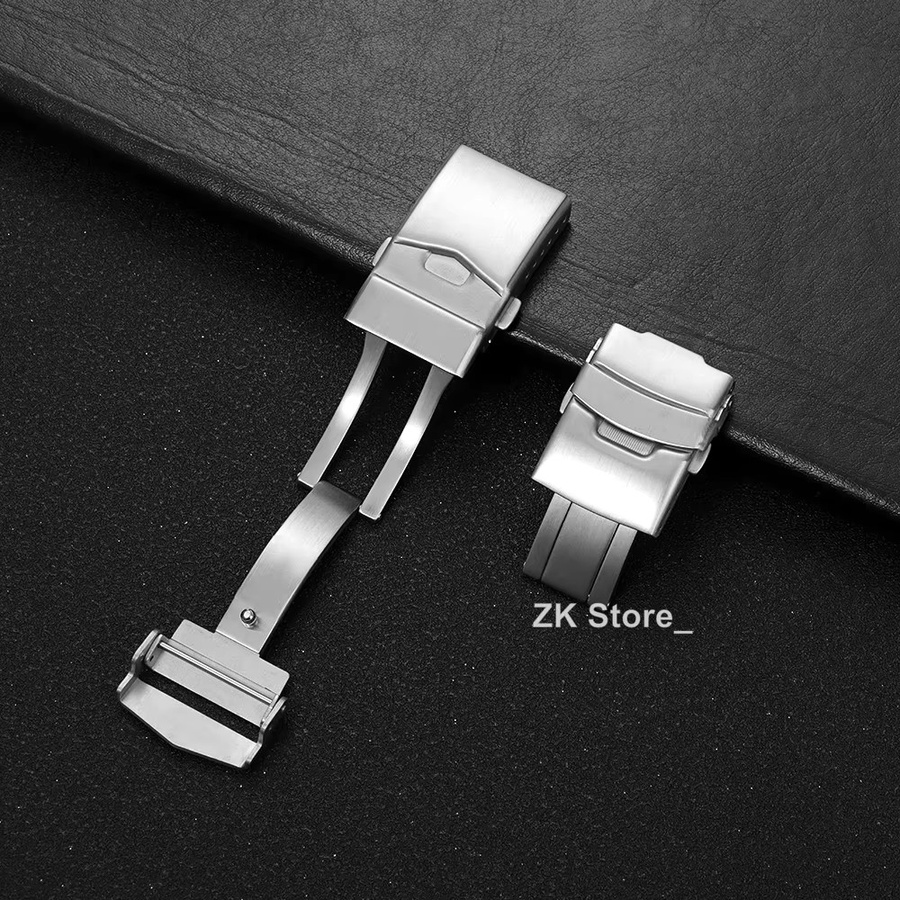 qinband Uhrenverschluss Faltschließe, Edelstahl, Silber, Unisex - Bild 2