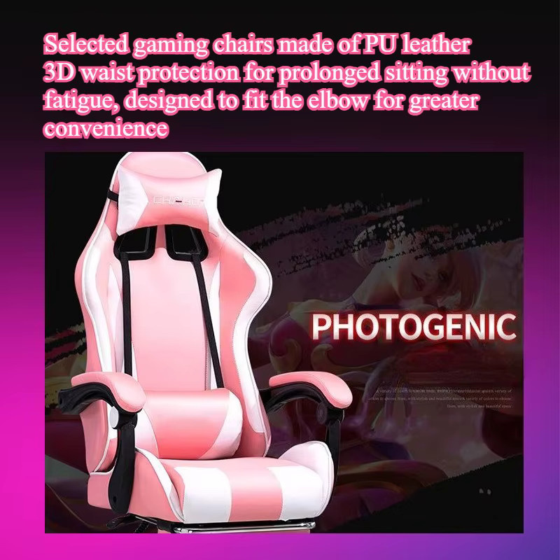 LIUSHADUOLA Gaming-Stuhl in Schwarz-Rot mit Kopfstütze und Armlehnen aus Kunstleder - Bild 2